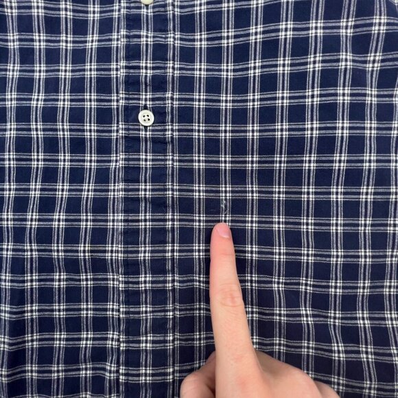 Ralph Lauren Moore Long Sleeve Button Up Shirt Size Large Plaid Blue White - Picture 8 of 9